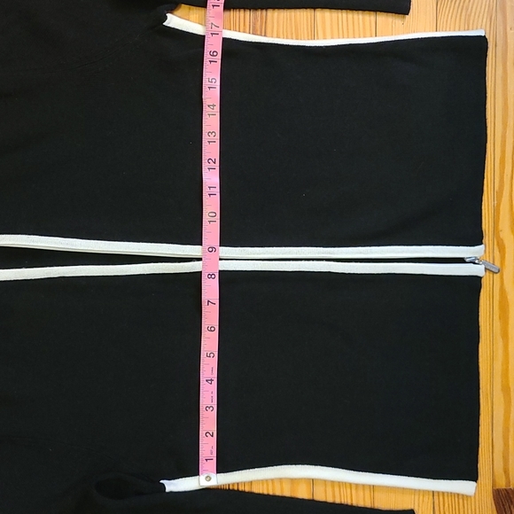 A|Line Black with White Stripe Long-Sleeve Zip-Up Collared Cardigan Sweater - PL - Picture 6 of 11